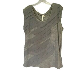 Lauren Conrad Ruffled Accent Tee Sleeveless Pullover Women's Size Large in Gray